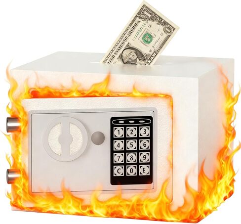 Grimtron Small Safe - (0.80 cu. ft.) Mini Money Box with Combination Lock for Kids, Medicine Box for Grandmother, Valentines Day Gifts for Men Women (Coin-operated(Pink)) in Kuwait