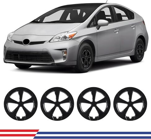 مجموعة أغطية محور ROXX مقاس 15 بوصة مكونة من 4 قطع لسيارة Toyota Prius 2010-2015، ملحقات خارجية بديلة سهلة التركيب من مادة ABS+PC غطاء عجلة مقاس 15 بوصة بدون شعار في المنتصف (فضي) in Kuwait