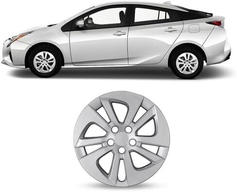 ROXX 15 inch hubcaps Set of 4 for 2010-2015 Toyota Prius, Snap-On Replacement Exterior Accessories ABS+PC Material 15" Wheel Cover No Logo in the Middle (Sliver) in Saudi Arabia