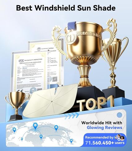 مظلة واقية من الشمس للزجاج الأمامي مناسبة لملحقات شيفروليه كولورادو 2015-2026، [درع حراري مطلي بالفينيل] يحمي السيارة من أشعة الشمس والأضرار الحرارية ويحافظ على البرودة ويحمي الجزء الداخلي in Kuwait