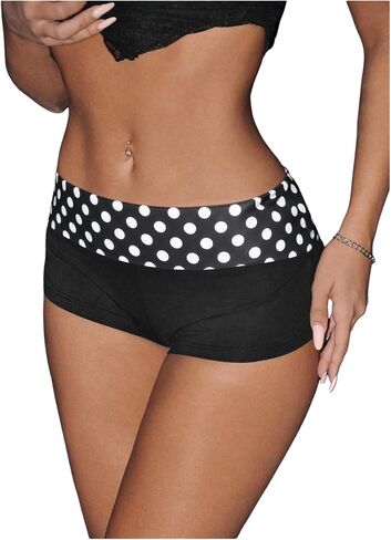 SweatyRocks Women's Leopard Print Mini Shorts Color Block Drop Waist Y2K Streetwear Shorts in Saudi Arabia