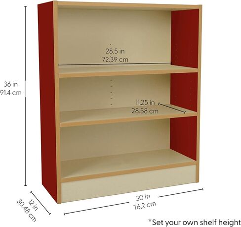 FDP Laminate 5-Compartment Storage Cabinet 24 inch Height; Organize Books, Toys, Games, Art Supplies, Durable, Sturdy Furniture for Home, Daycare, Preschool, Classroom - Almond/Blue in Kuwait