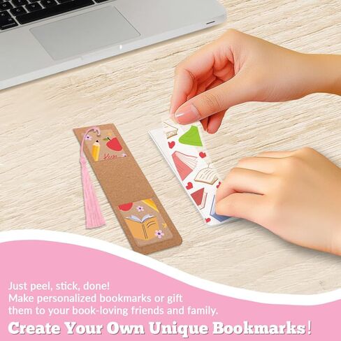 24 Pcs Acrylic Bookmark Blanks Custom with 24 Pcs Cute Waterproof UV DTF Transfer Sticker, 24Pcs Tassels, Bookmark Making Kit Clear DIY Bookmarks, Back to School Gifts for Teacher Student in Kuwait