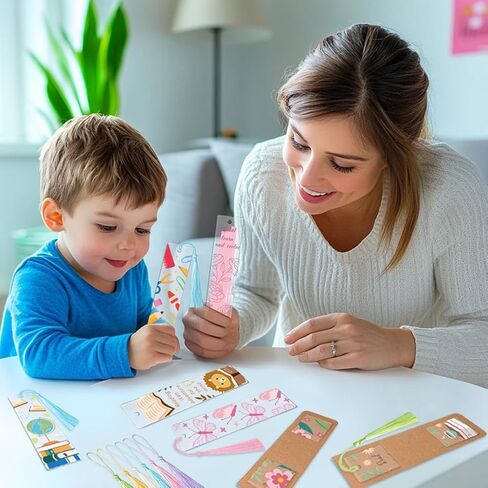 24 Pcs Acrylic Bookmark Blanks Custom with 24 Pcs Cute Waterproof UV DTF Transfer Sticker, 24Pcs Tassels, Bookmark Making Kit Clear DIY Bookmarks, Back to School Gifts for Teacher Student in Kuwait