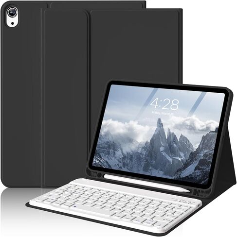 Keyboard Case for iPad 9th Generation 10.2 inch, Stand Folio Detachable Wireless Bluetooth Rechargeable Keyboard Soft TPU Back Case with Pencil Holder for iPad 9th/8th/7th Gen, Gray in Saudi Arabia