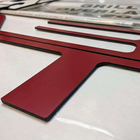 Grill Raised Plastic Letters Overlay Compatible with Silverado 2022 2023 2024 2025 2026 in Red in Saudi Arabia