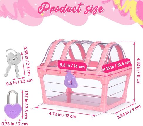 IMIKEYA Treasure Chest: Jewelry Storage Box Decorative Treasure Box with Lock Chest Storage Case Container for Girls Kids Boys for Props Party Favors Decoration (color Random) in Saudi Arabia