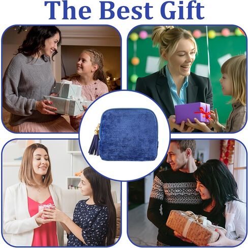 Travel Jewelry Cases 6-Layer Velvet Zipper Pouch Bag Jewelry Organizer Cases for Travel Portable Jewelries Box with Small Pouches for Gemstones Bracelets Necklace Bangle Storage Gift for Women in Kuwait