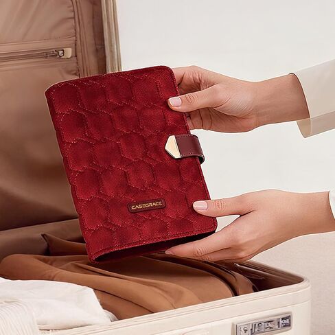 CASEGRACE Travel Jewelry Organizer Case, Portable Jewelry Storage Book with Clear Zipper Velevt Jewelry Pouch Bag, Velvet Travel Jewelry Box for Women, Christmas Gift in Kuwait