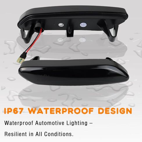 LED Front Fender Side Marker Lights Sequential Amber Turn Signal Lamp Kit for Mini Cooper R60 R61 Countryman Paceman 2011 2012 2013 2014 2015 2016,Smoked Lens Side Bumper Marker Lamps,2pcs in Kuwait