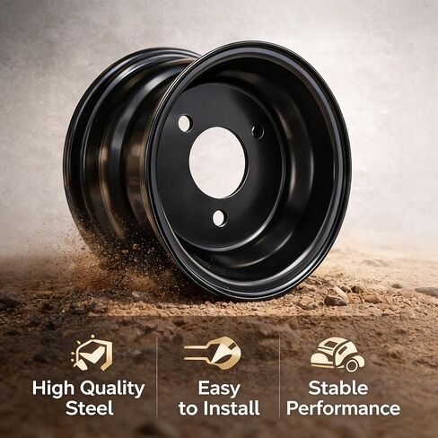 7" ATV Wheel Rim 3-Hole Compatible with Taotao 110CC 125CC ATV & Go-Kart GK110 ATK125A, Fits 16x8-7 Tire in Kuwait