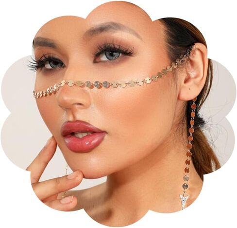 Nose Chain for Women Face Chain Gothic Vintage Accessories Party Costume Prom Jewelry… in Kuwait