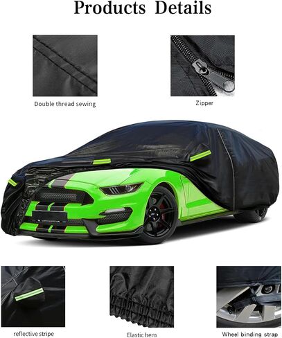 Car Cover for Sedan Waterproof Outdoor Car Covers Rain Snow UV Protection Universal Fit for Sedan Length 178-185 inch in Saudi Arabia