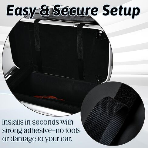 Car Armrest Box Mat - Multi-Functional Black Leather Center Console Cover Waterproof Height Enhancement Cushion with Storage Box Cup Tissue Phone Holder Card Pocket for Car Interior Accessory in Kuwait