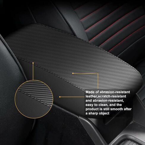 AOMSAZTO Console Covers for 2017-2024 Jeep Compass Armrest Covers for Jeep Compass Black with Carbon Fiber in Saudi Arabia