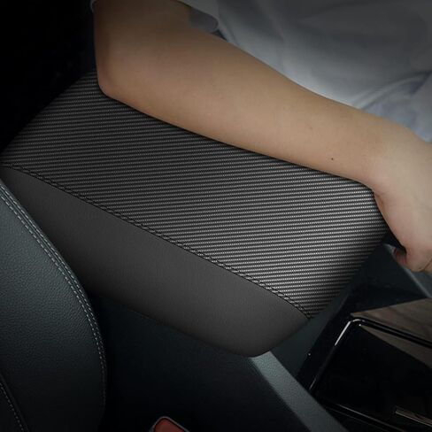 AOMSAZTO Console Covers for 2017-2024 Jeep Compass Armrest Covers for Jeep Compass Black with Carbon Fiber in Saudi Arabia