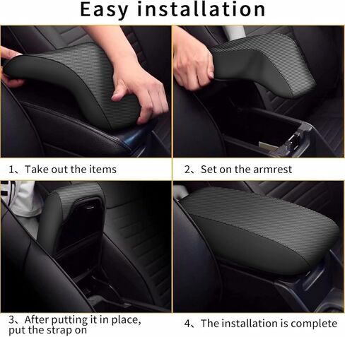 AOMSAZTO Console Covers for 2017-2024 Jeep Compass Armrest Covers for Jeep Compass Black with Carbon Fiber in Saudi Arabia
