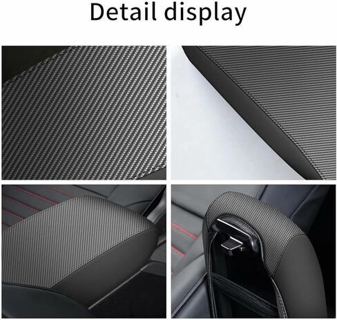 AOMSAZTO Console Covers for 2017-2024 Jeep Compass Armrest Covers for Jeep Compass Black with Carbon Fiber in Saudi Arabia
