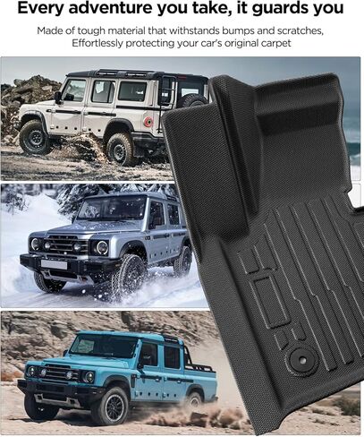 All Weather Protection Floor Mats for Ineos Grenadier 2024 2025, Non-Slip Heavy Duty TPE Front & Rear 2nd Liners Custom Fit for SUV Automotive Black Interior Car Accessories, 3 PCS in Saudi Arabia