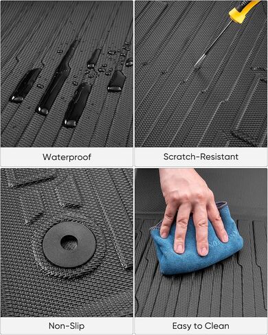 All Weather Protection Floor Mats for Ineos Grenadier 2024 2025, Non-Slip Heavy Duty TPE Front & Rear 2nd Liners Custom Fit for SUV Automotive Black Interior Car Accessories, 3 PCS in Saudi Arabia