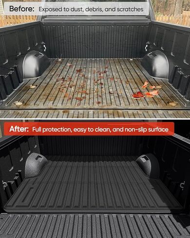 بطانة أرضية للشاحنة بطول 5.5 قدم لسيارة Toyota Tundra Crew Max Cab 2022 2023 2024 2025 2026: TPE مجموعة كاملة من السجاد سطح غير قابل للانزلاق سهل التركيب وملحقات السيارات شديدة التحمل (ليست للكابينة المزدوجة) in Kuwait