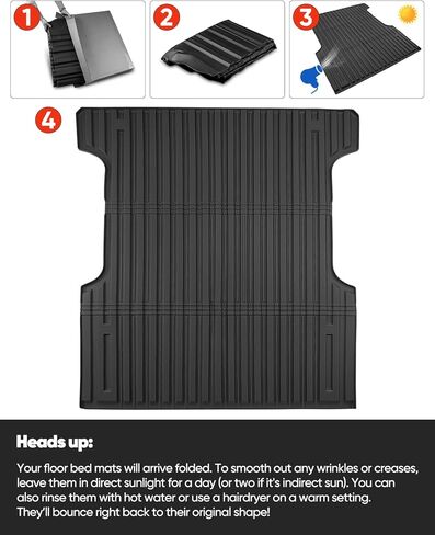 بطانة أرضية للشاحنة بطول 5.5 قدم لسيارة Toyota Tundra Crew Max Cab 2022 2023 2024 2025 2026: TPE مجموعة كاملة من السجاد سطح غير قابل للانزلاق سهل التركيب وملحقات السيارات شديدة التحمل (ليست للكابينة المزدوجة) in Kuwait