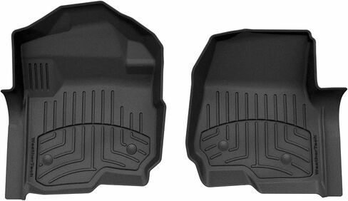 سجادات أرضية WeatherTech FloorLiner HP Custom Fit لسيارة Ford Super Duty - الصف الأول (4410511VIM)، أسود in Kuwait