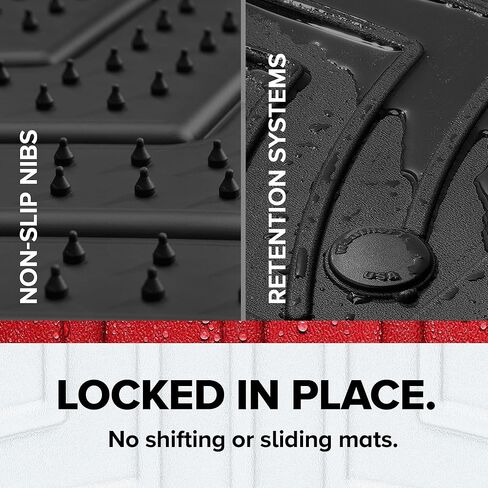 سجادات أرضية WeatherTech FloorLiner HP Custom Fit لسيارة Ford Super Duty - الصف الأول (4410511VIM)، أسود in Kuwait