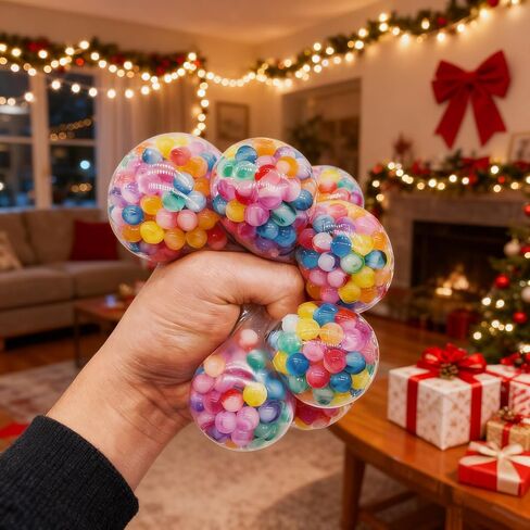 4 قطع من كرات الضغط الإسفنجية ألعاب فيدجيت للبالغين، مجموعة كرات تململ لتخفيف التوتر من أجل هدايا الحفلات وأعياد الميلاد وحقائب الهدايا الجيدة in Kuwait