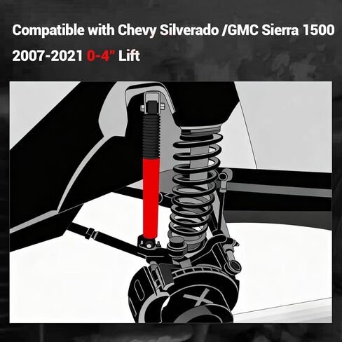 FAPO P1 Series Rear Shock Absorber for Chevy Silverado 1500 2007-2021,GMC Sierra 1500 2007-2021,0-4" Lift in Kuwait