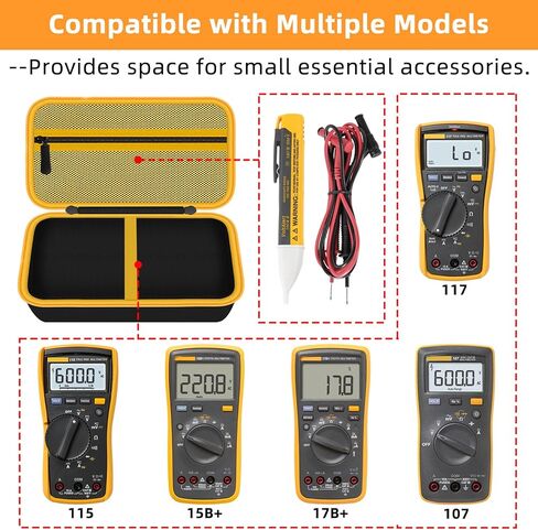 Hard Case for Fluke Multimeter - Compatible with 117/115/116/15B+/17B+/101/114/113/177/179/233/106/107 - Protective Storage Bag Organizer for Testers & Accessories (Case Only) in Saudi Arabia