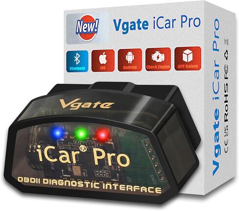 Vgate iCar Pro Bluetooth 4.0 OBD2 Code Reader OBDII Fault Diagnostic Tool Compatible Car Adapter Check Engine Light for iOS, iPhone, Android and Windows in Kuwait