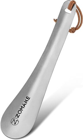 ZOMAKE Metal Shoe Horn for Men 7.3" - Small ShoeHorn for Seniors Stainless Shoe Spoon Travel Size Calzador De Zapatos Shoe Lazy Helper for Elderly Women Kids in Kuwait
