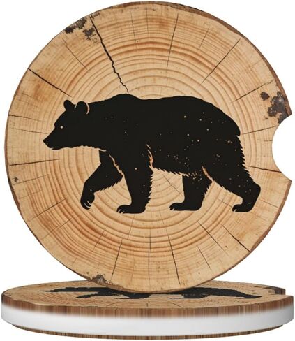 لوحة تجريدية مكونة من قطعتين من قواعد أكواب السيارة الماصة للمشروبات من السيراميك مقاس 2.56 بوصة، حصيرة أكواب عالمية مضادة للانزلاق مع قاعدة من الفلين وشق الإصبع، وإكسسوارات السيارات الداخلية للنساء والرجال in Kuwait