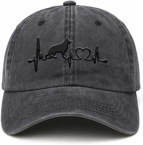 Custom Soft Baseball Cap Embroidered German Shepherd Dog Lifeline Vintage Hats Washed in Saudi Arabia