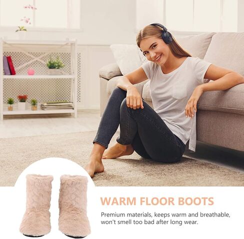 1 Pair warm floor boots house shoes womens bedroom slippers girl soft boots home shoes fall to the ground parent-child in Saudi Arabia
