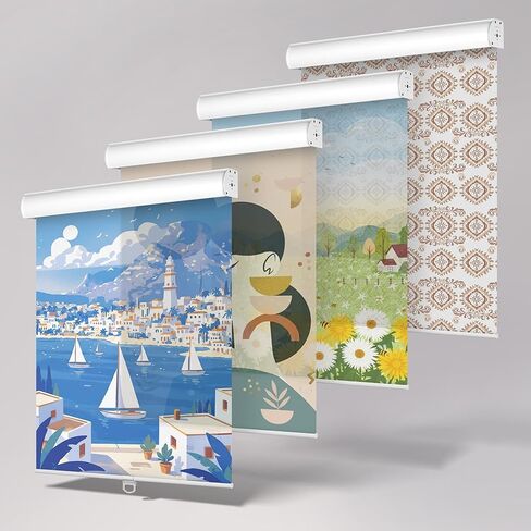 BERISSA Personalized Image Printed Blackout Roller Shades,Cordless Custom Picture Logo Decorative Window Blinds,UV Protection Patterned Roller Blinds for Windows Bedroom Office Door.Custom Size in Saudi Arabia