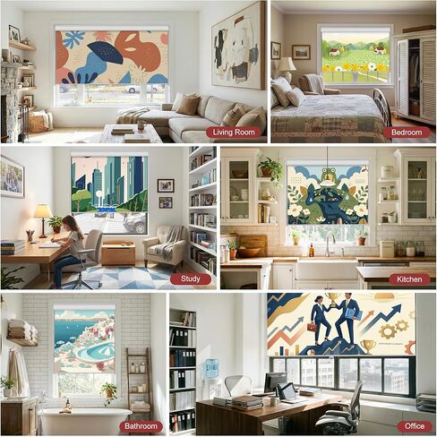 BERISSA Personalized Image Printed Blackout Roller Shades,Cordless Custom Picture Logo Decorative Window Blinds,UV Protection Patterned Roller Blinds for Windows Bedroom Office Door.Custom Size in Saudi Arabia