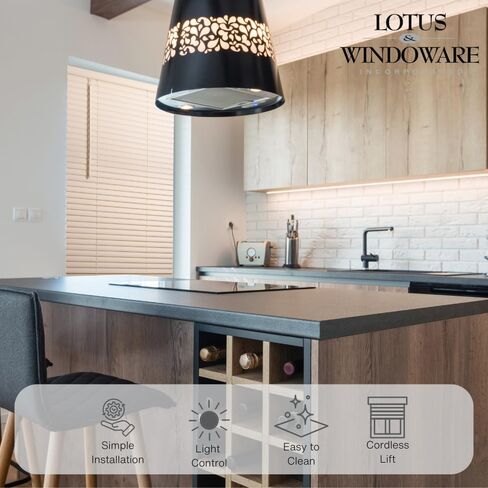 LOTUS & WINDOWARE Cordless 1" Vinyl Blind, 27" x 96", Alabaster,Smooth, Room Darkening, Horizontal Blinds for Living Room, Bedroom, Interior Door Windows in Kuwait