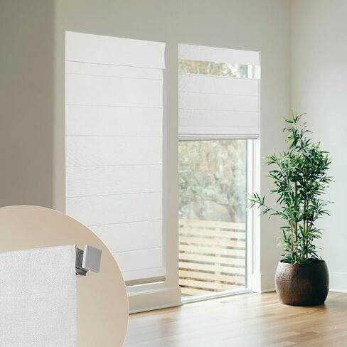 No Tools No Drill Cordless Roman Shades, Top Down Bottom Up (TDBU) Roman Blinds for Home,Windows Room Darkening Blinds & Shades for Living Room Bedroom in Saudi Arabia