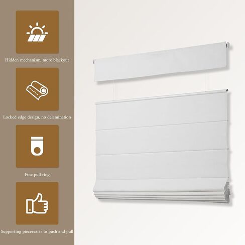 No Tools No Drill Cordless Roman Shades, Top Down Bottom Up (TDBU) Roman Blinds for Home,Windows Room Darkening Blinds & Shades for Living Room Bedroom in Saudi Arabia