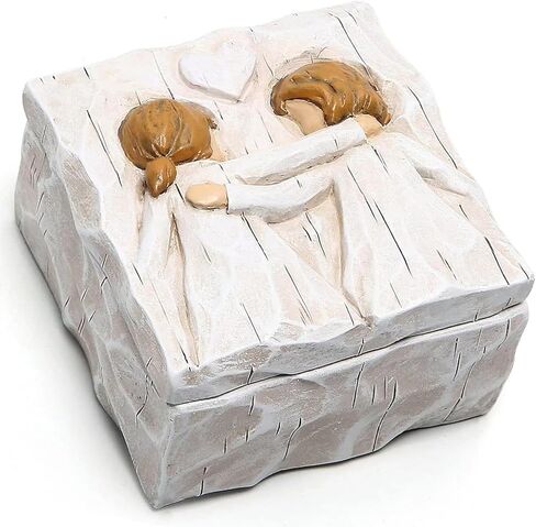 Hodao Tree Friendship Keepsake Box, Forever True, Forever Friends, Holds Jewelry and Treasures, Carving of Best Friends or Sisters, Sculpted Hand-Painted Keepsake Box in Saudi Arabia