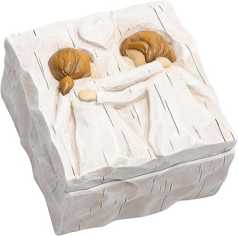 Hodao Tree Friendship Keepsake Box, Forever True, Forever Friends, Holds Jewelry and Treasures, Carving of Best Friends or Sisters, Sculpted Hand-Painted Keepsake Box in Saudi Arabia