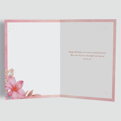 Birthday Card for Friend – Floral Butterfly A5 Greeting Card with Printed Verse – Premium UK Made Design in Kuwait