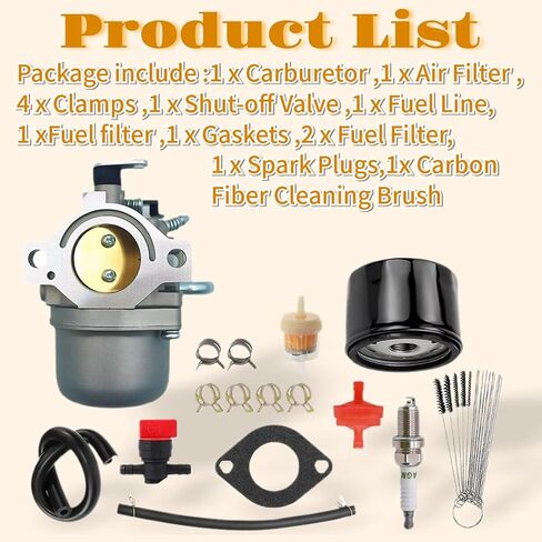 طقم مكربن ​​590399 796077 متوافق مع محركات سلسلة Briggs & Stratton 21A807 21A877 21A902 21A907 21A977 - مع فلتر الوقود in Kuwait