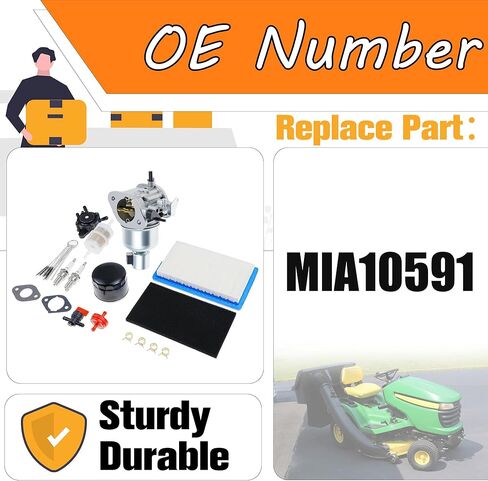 Carburetor Compatible with Jo hn Dee re MIA10591 X300 X300R X304 Series Tractor,Carb Tune Up Kit Includes Fuel Pump & Spark Plug & Oil Filter & Air Filter & Fuel Filter in Saudi Arabia