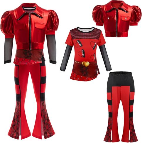 keaiyouhuo Red Hallowen Costume for Girl Rise Red Princess Party Dress up for Kids in Kuwait