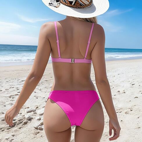 NESY Women's Two Piece Bikini Sets for Women Sexy Triangle Swimsuit V-High Waisted Bottom Adjustable Straps Bathing Suit in Saudi Arabia