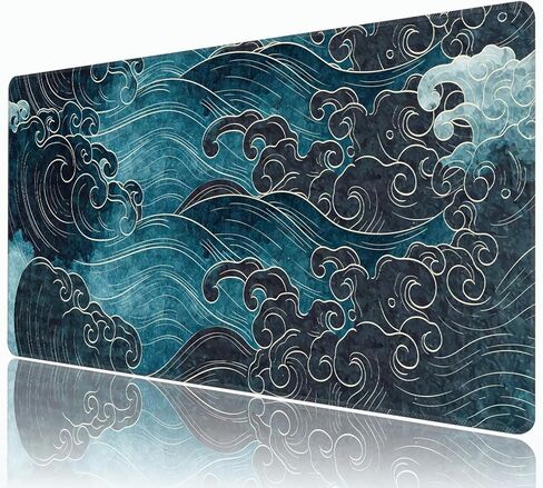 Cyberpunk Mouse Pad,XXL 35.4"x15.7" Big Gaming Mousepad,Japanese Streets Large Extended Mouse Mat,Non-Slip Rubber Base Waterproof with Stitched Edges for Gaming Office Home in Saudi Arabia