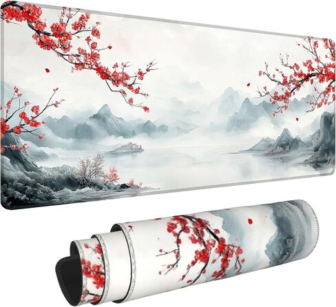 Cyberpunk Mouse Pad,XXL 35.4"x15.7" Big Gaming Mousepad,Japanese Streets Large Extended Mouse Mat,Non-Slip Rubber Base Waterproof with Stitched Edges for Gaming Office Home in Saudi Arabia